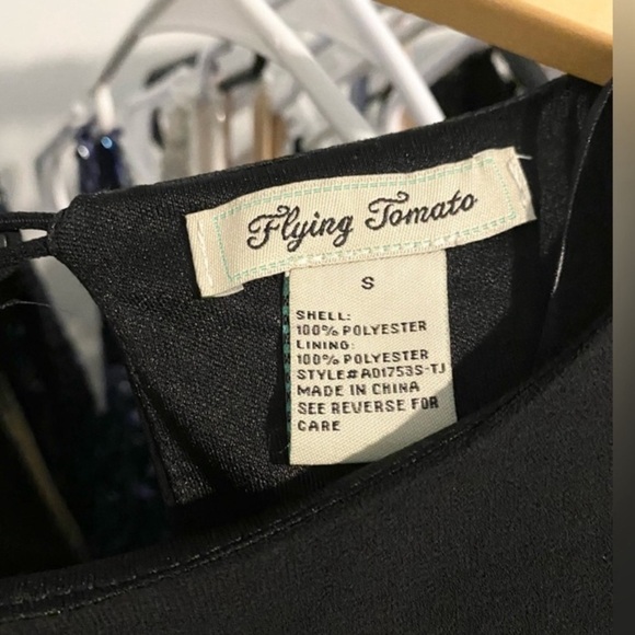 Flying Tomato Black Long Sleeve Ruffle Mini Dress Size Small 🖤 - Picture 5 of 5